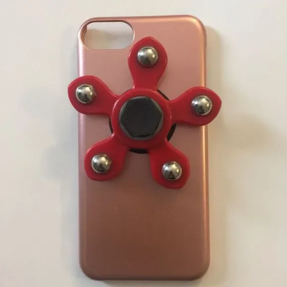 Rose Gold IPHONE 6S Case with Red Fidget Spinner