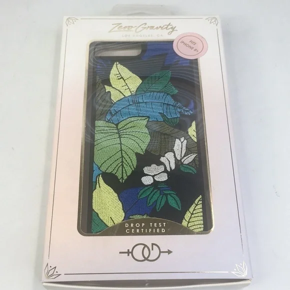 New Zero Gravity Paradise At Dusk Embroidered iphone 8+ case floral palms