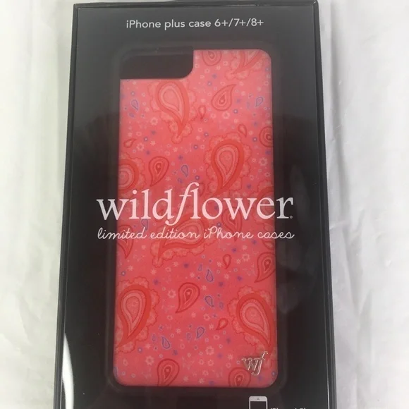 New iphone 6+/7+/8+ strawberry paisley wildflower phone case