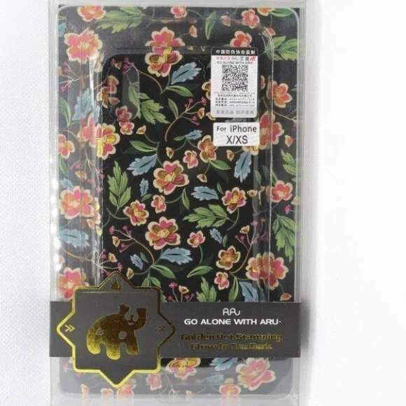 iPhone X / iPhone XS Floral tpu gold stamp case