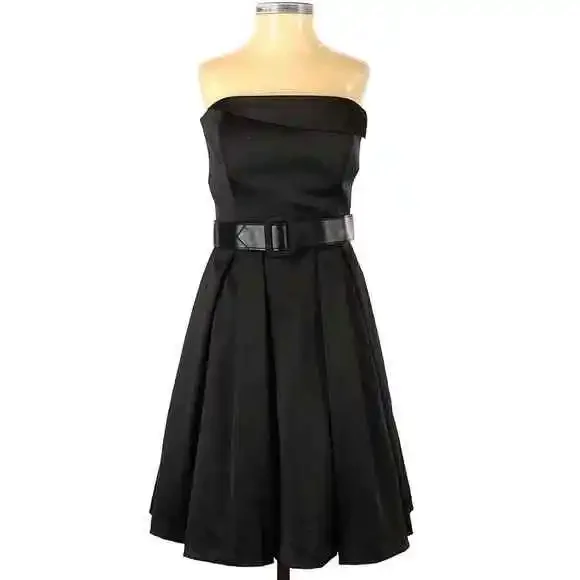 WHITE HOUSE BLACK MARKET Formal Evening Dress A-Line Prom Wedding Black