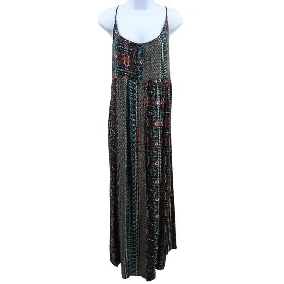 BCBGMAXAZARIA Dress Womens Small Maxi Boho Sundress Hippie Festival Vacation