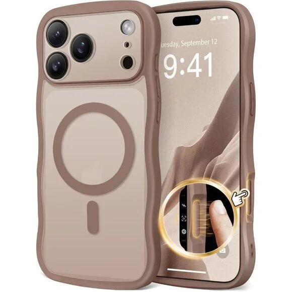 Women Clear Brown Iphone 17 Pro Max Case Full Camera Protection Mag Safe