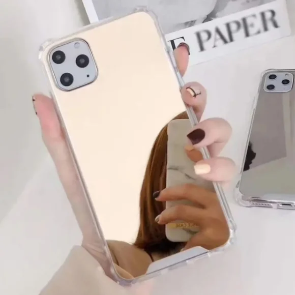 13 Pro iPhone Case Mirrored Phone Cover Gold