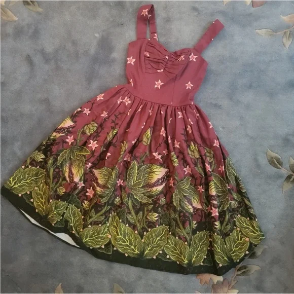 RARE Vixen Tropical Terror Swing Dress in Maneating Monster Print Venus Flytrap