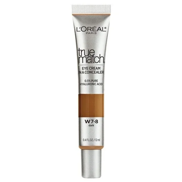 L'Oreal Paris True Match Eye Cream in a Concealer 0.5% Hyaluronic Acid Dark W7-8