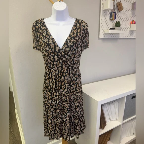 NWT Derek Heart Black and Tan Floral Mini Dress Size 3X