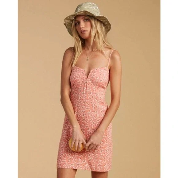Billabong x The Salty Blonde Just Because Woven Mini Dress Size M