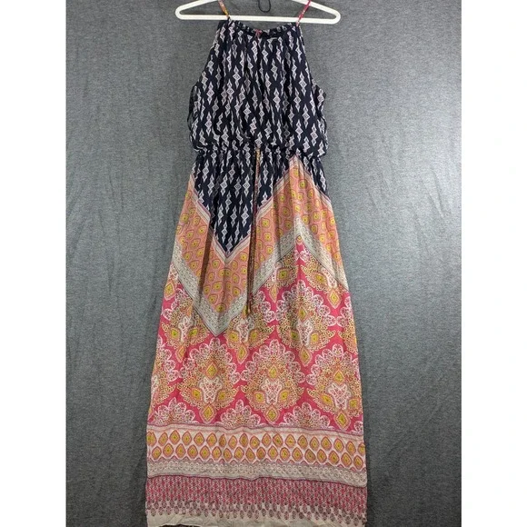 Sweet‎ Storm Women's Sleeveless Paisley Blue Pink Long Dress Maxi Size L