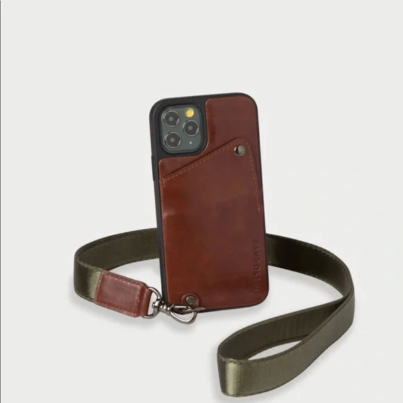 Bandolier Unisex Ryder Distressed Leather iPhone XS Max Wallet With Lanyard