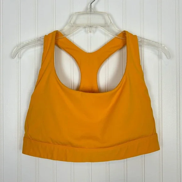 Athleta Sports Bra Womens XL Orange Racerback Adjustable Hook Eye Activewear