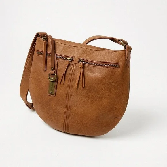 Lucky Brand Brown Leather‎ Hobo Shoulder Bag Purse Women Adjustable Strap