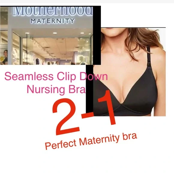 2-1 Motherhood Maternity Women’s Seamless Clip Down Nursing Bra 2 colors