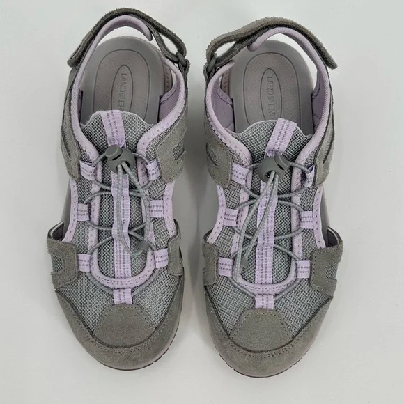 Lands' End Gray and Purple Athletic Shoes with Quick-Lace System Hiking Size 8B