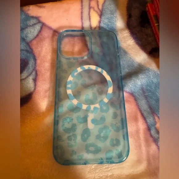 iPhone 13 Pro Max velvet caviar blue leopard case