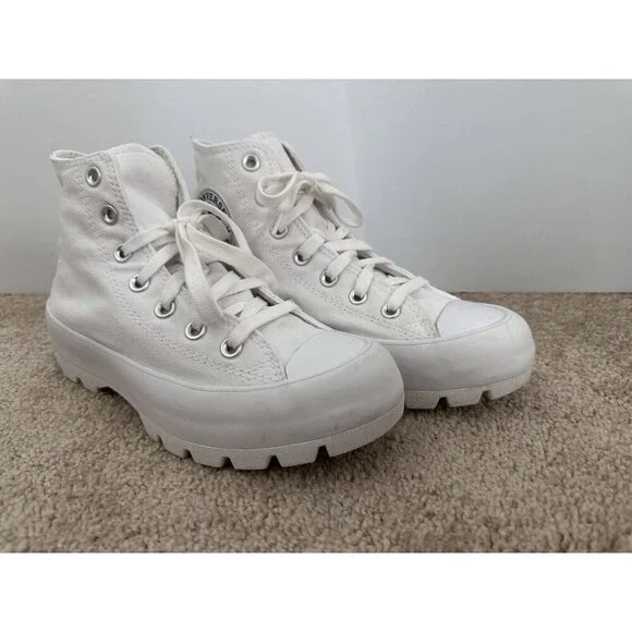 Converse Womens CTAS Lugged Hi 565902C White Casual Chunky Sneakers Size 7.5‎