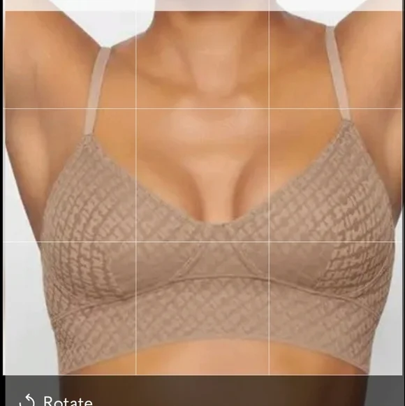 SKIMS LOGO MESH TRIANGLE BRALETTE;SIZE:SMALL