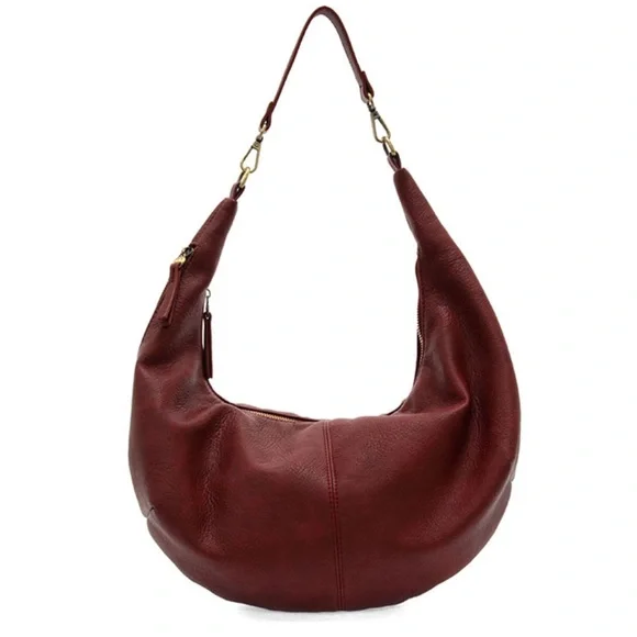 NWT Red Vegan Leather Hobo Shoulder Bag Joy Susan Rochelle Large Crescent travel