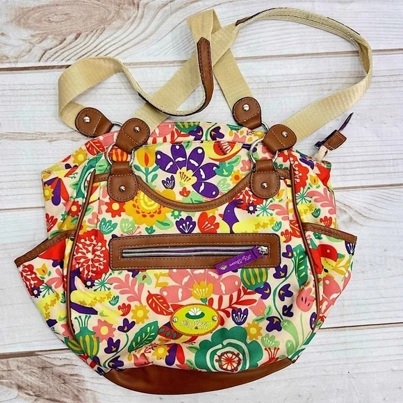 Lily Bloom Colorful Floral Boho Satchel Bag Eco Friendly Lots of Pockets