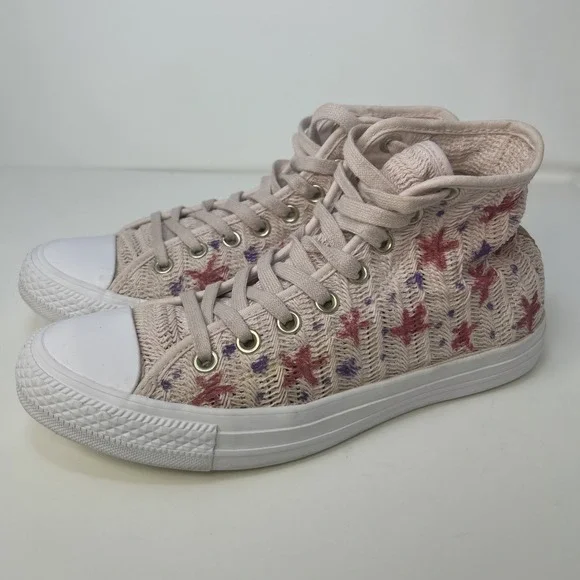 Converse Chuck Taylor All Star Hi Herringbone Mesh Barely Rose Size 9
