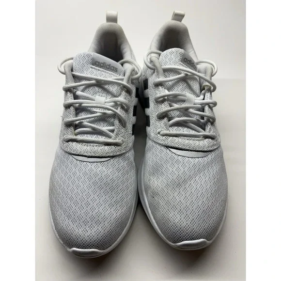 Adidas Cloud foam QT Racer 2.0 White Silver Metallic Women's 9 FY8313 Sporty