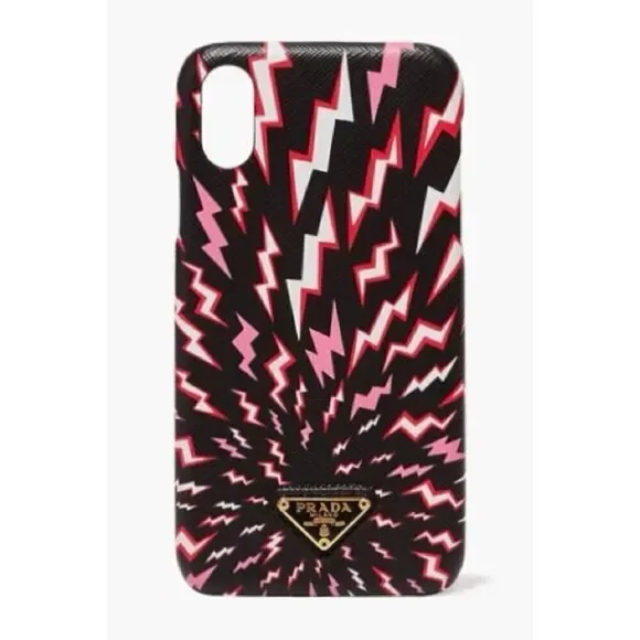 RARE PRADA ‘Frankenstein’ Black, Pink, Red & White Graphic iPhone X/XS Case