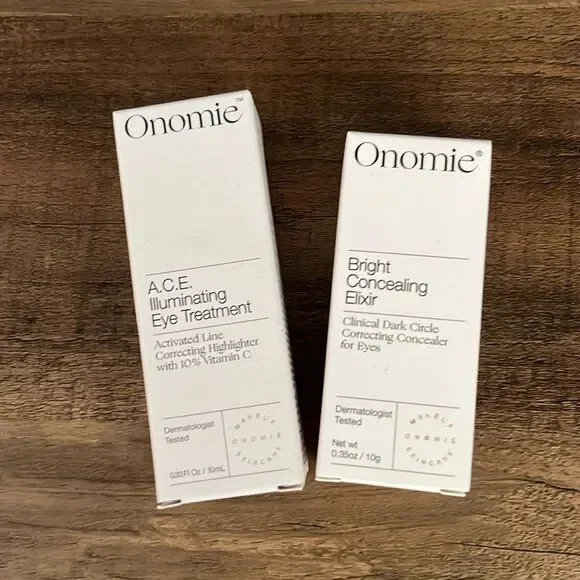 Onomie Bright Concealing Elixir and ACE Illuminating Eye Treatment New
