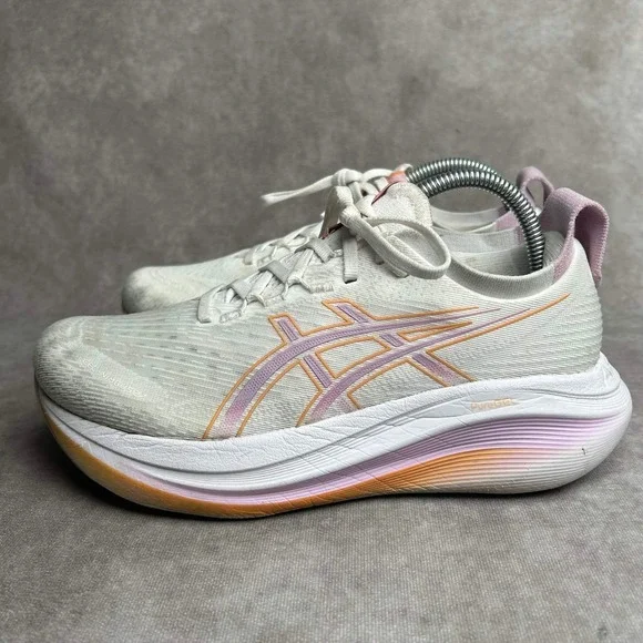 Asics Gel-Nimbus 25 Womens Running Shoes White Orchid Papaya 1012B753 Size 8.5