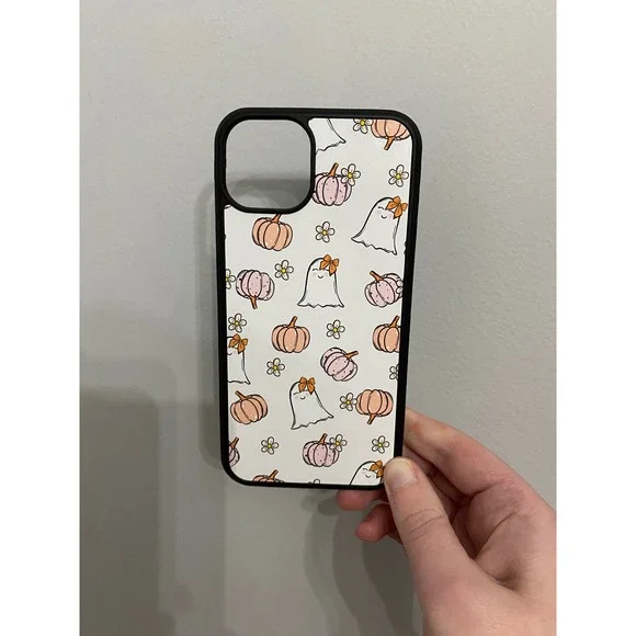 Phone Case iPhone 13 Unisex White Ghost Pumpkin Pastel Halloween Bows Grip