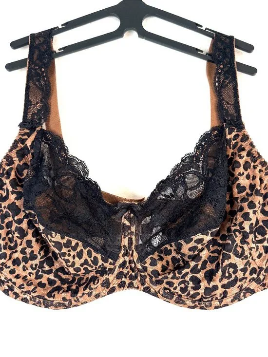 PRIMA DONNA Madison Full Cup Underwire Lace Animal Print Bra EU 100E US 44DD