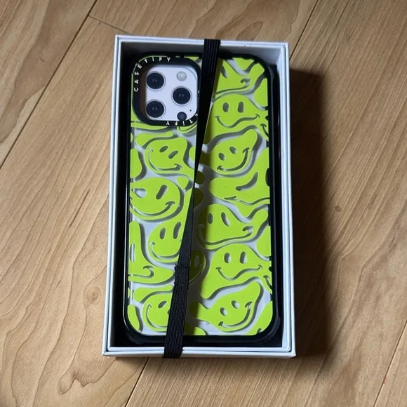 Casetify Neon Green Smiley Phone Case