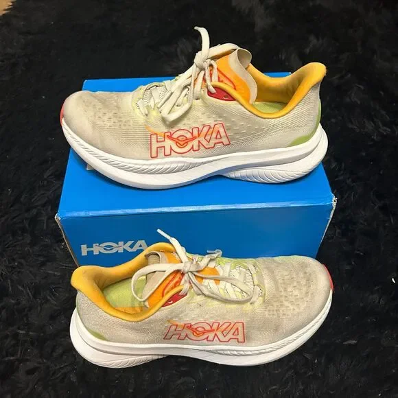 Hoka Mach multicolored athletic training running lace up shoes sneakers sz 7.5