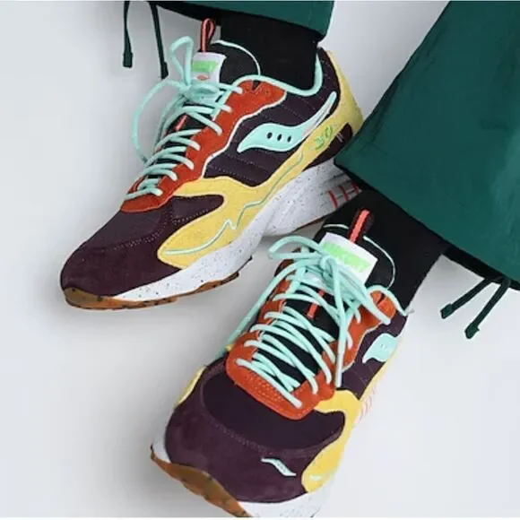 Saucony 3D Grid Hurricane Trailian Colorful Unisex Sneaker Shoes-Size 9.5