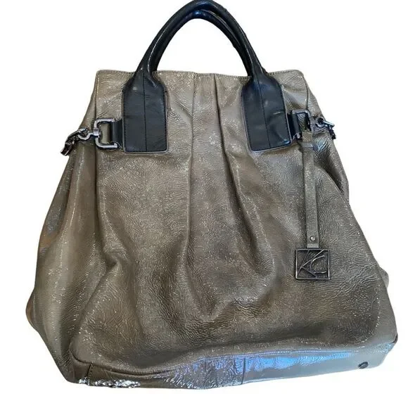 Kenneth Cole‎ New York Patent Leather Tall Hobo Bag