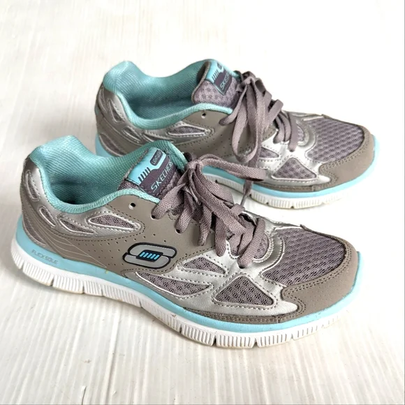SKECHERS Flex Appeal Align 3.0 lightweight sneakers gray blue running shoes