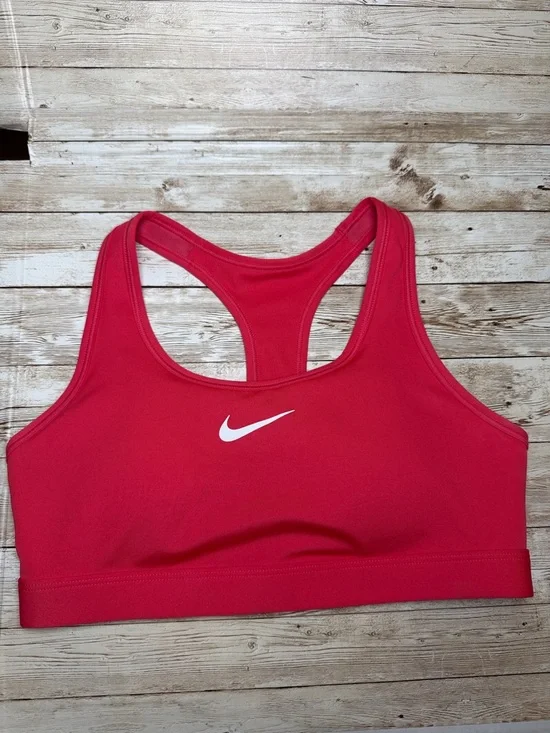 Nike Women's Coral Light Support Racerback Sports Bra with White Swoosh