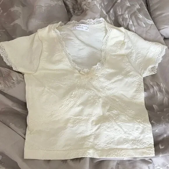 Altar'd State Cream Lace Top size S