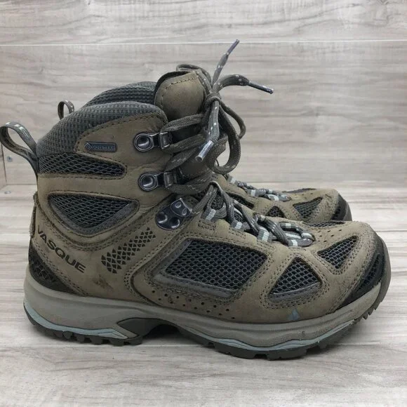 Vasque Hiking Boots Women's 7W Brown Leather Lace Up Outdoor Shoes