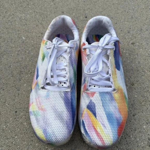Nobull Pride Rainbow Women's Size 7.5 White Pink Running Training Shoes Sneakers