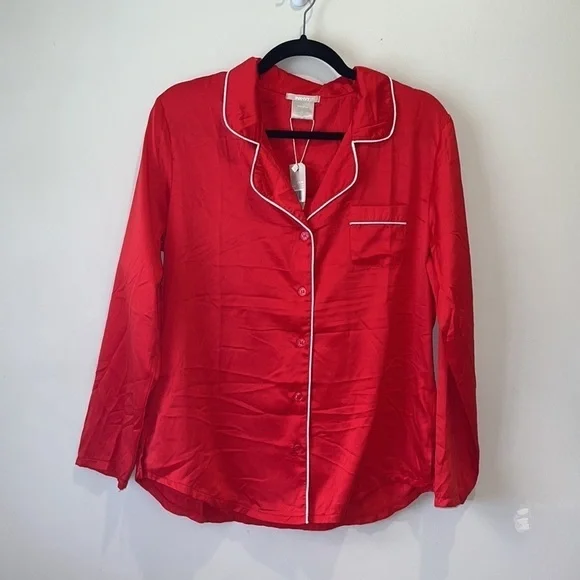 INK+IVY Women's Top NWT Size L Red, silky feel Pajama top