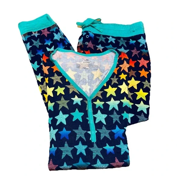 Little Sleepies Colorful Shades Of Stars Bamboo 2-Piece Pajama Set Women's XL