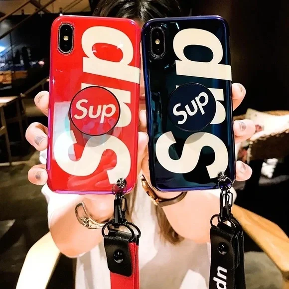 New Fashion iPhone Cover + Lanyard + PopSocket