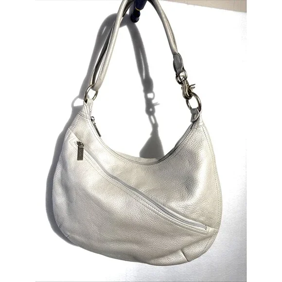 HOBO INTERNATIONAL FROST METALLIC LEATHER CONVERTIBLE CROSSBODY BAG ZIP TOP $298
