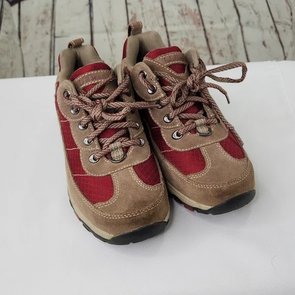L.L Bean Womens Tek 2.5 Red/Brown 296493 Waterproof Hiking Shoes