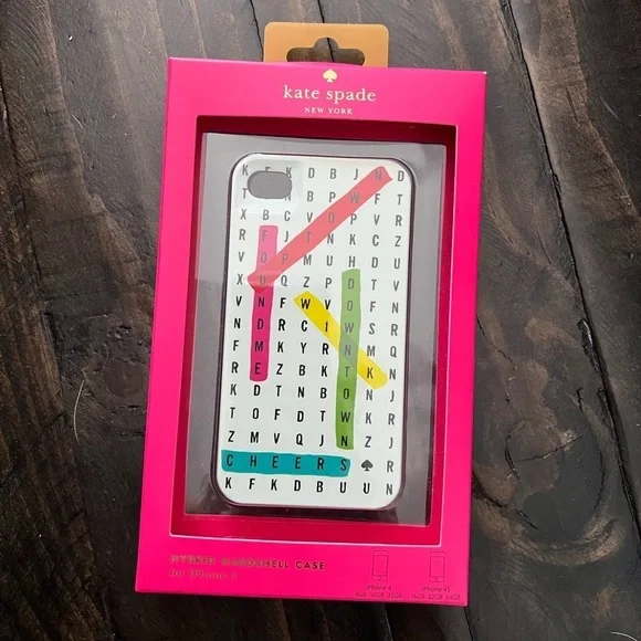NWT Kate Spade Word Search IPhone Case