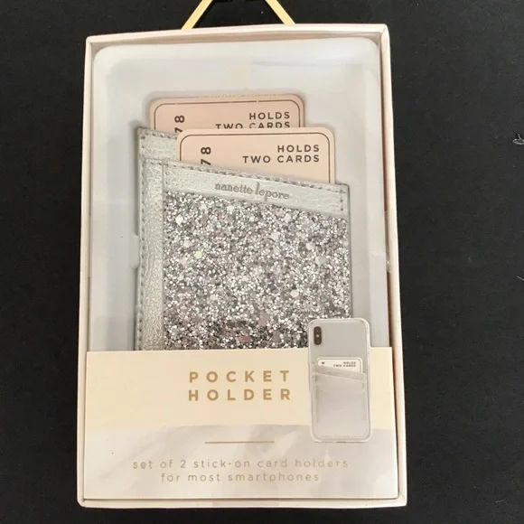 NANETTE LEPORE SILVER GLITTER PHONE POCKET…