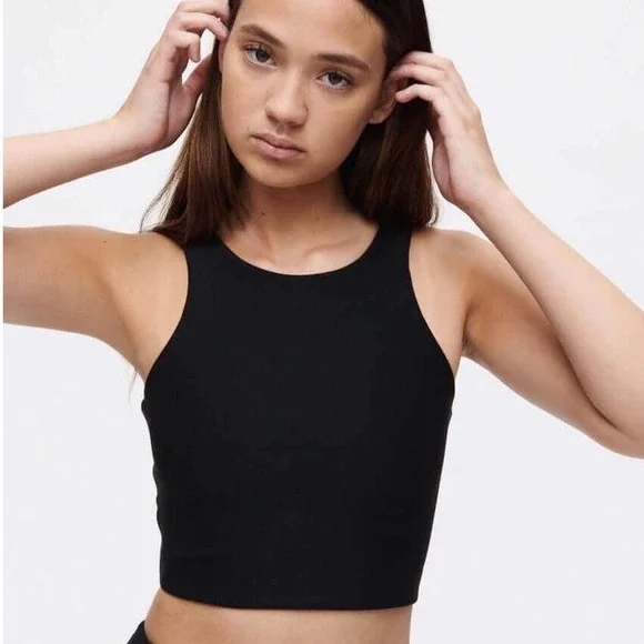 Outdoor‎ Voices Venus Crop Top Black XS Activewear Tank NWT