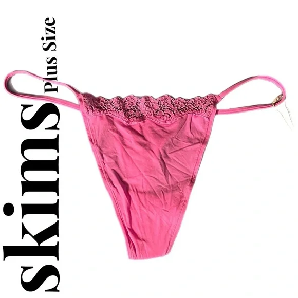 SKIMS Plus Fits Everybody Corded Lace Thong NWT in Plus Size 4X NWT