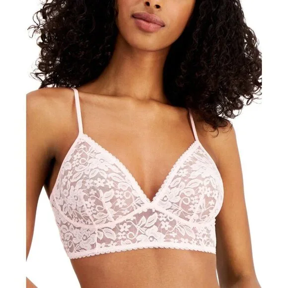 INC International Concepts Womens Size XL Lace Bralette Lingerie Rose Pink 461