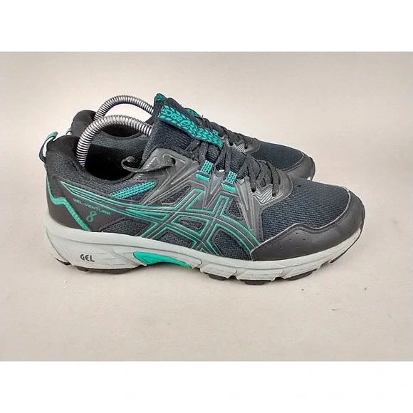 Asics Gel-Venture 8 Womens Trail Running Shoes Black Teal 1012B230 Size 9